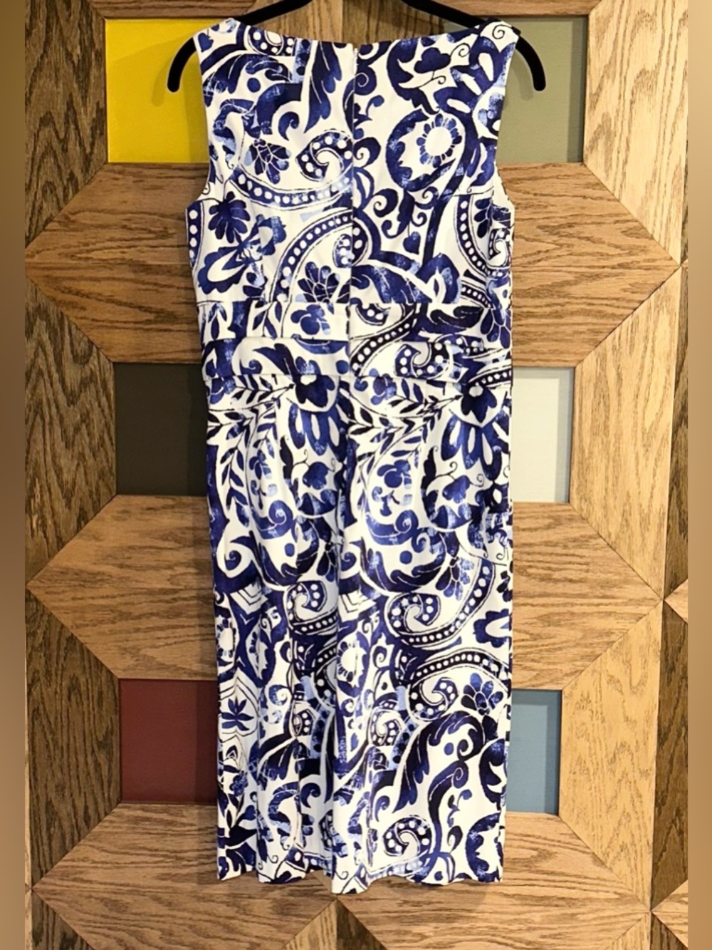 Lauren Ralph Lauren Dress Blue & White Floral Sleeveless Midi Women’s Size 6 - Picture 4 of 8